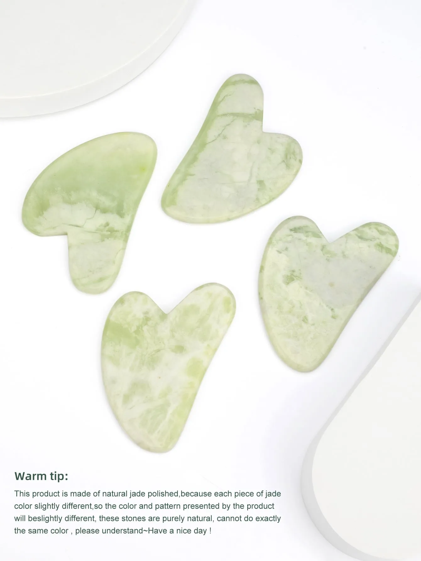 1pc Heart Design Gua Sha Board Natural Jade Facial Massager Tools For Skin Lifting And Reduce Puffiness Wrinkle Skin Care Tools