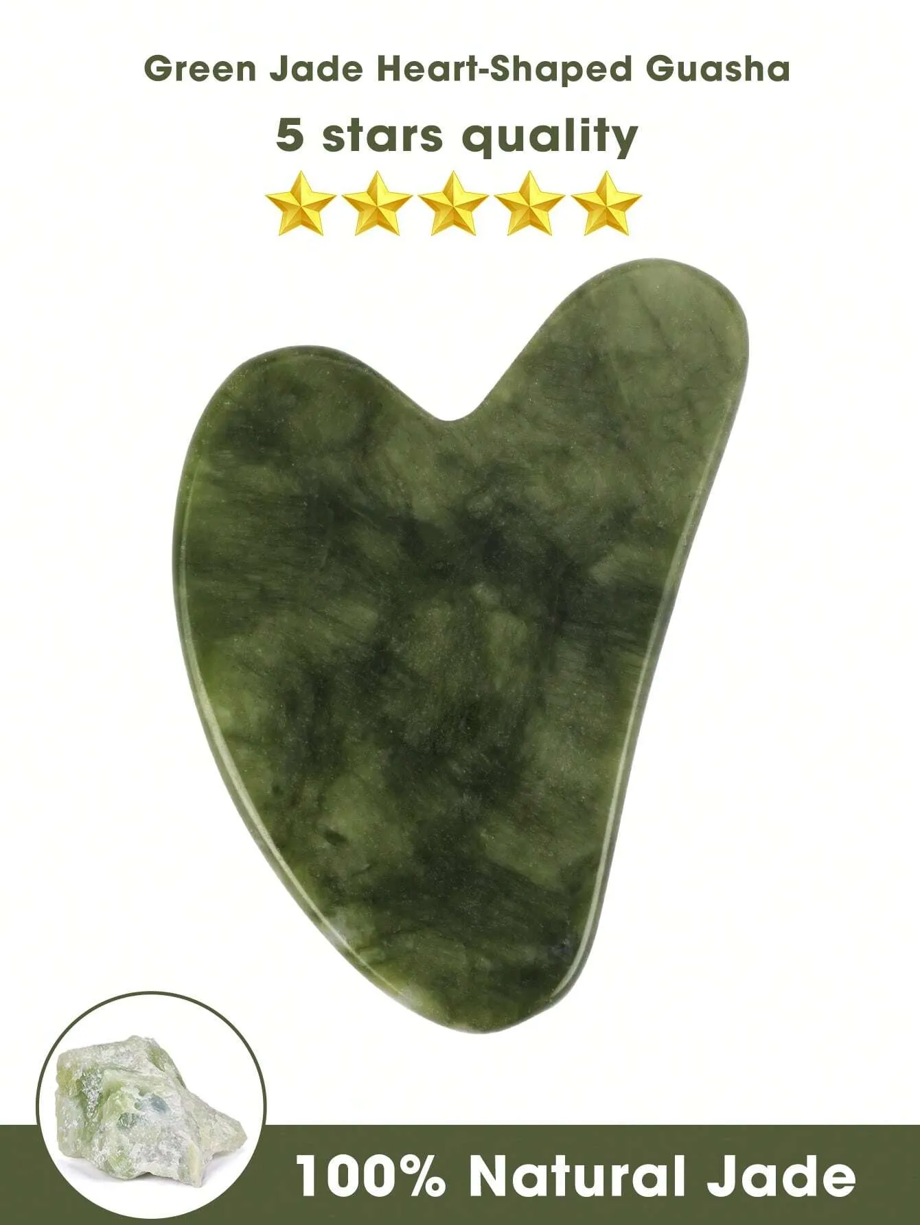 1pc Heart Design Gua Sha Board Natural Jade Facial Massager Tools For Skin Lifting And Reduce Puffiness Wrinkle Skin Care Tools