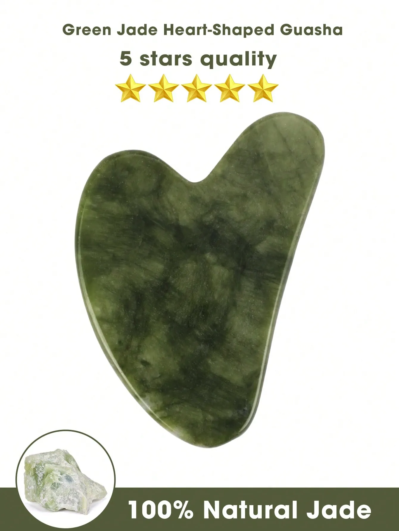 1pc Heart Design Gua Sha Board Natural Jade Facial Massager Tools For Skin Lifting And Reduce Puffiness Wrinkle Skin Care Tools