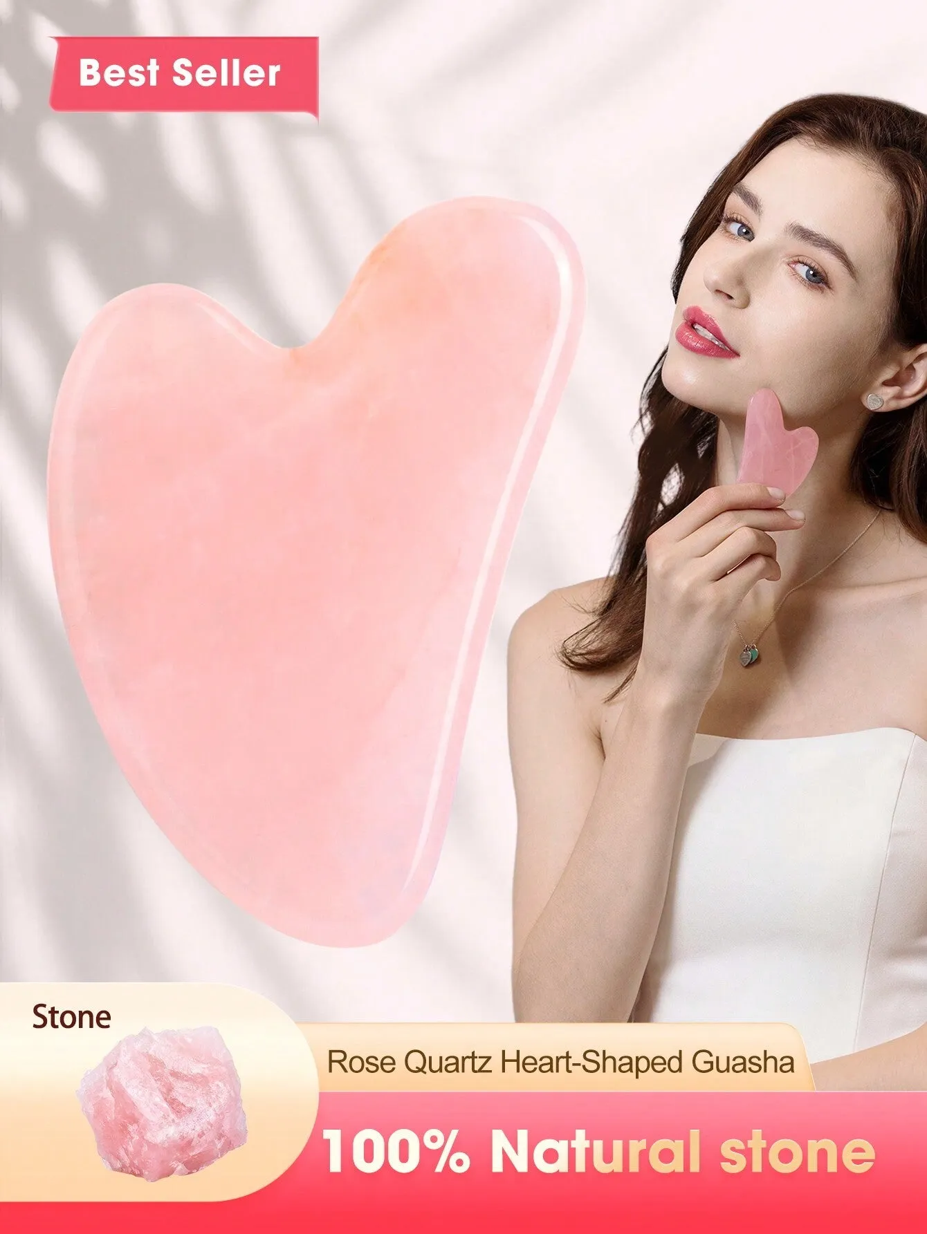 1pc Heart Design Gua Sha Board Natural Jade Facial Massager Tools For Skin Lifting And Reduce Puffiness Wrinkle Skin Care Tools
