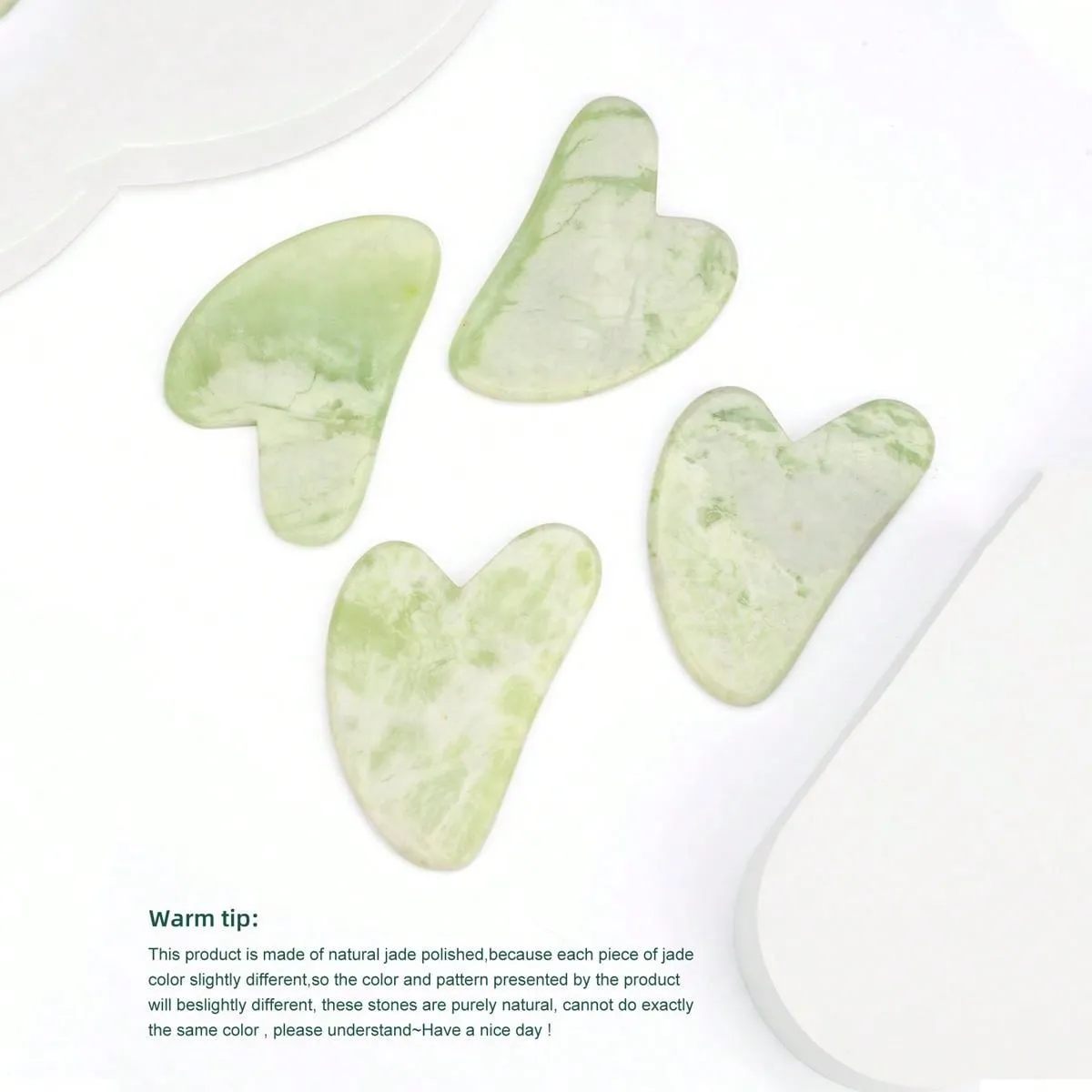 1pc Heart Design Gua Sha Board Natural Jade Facial Massager Tools For Skin Lifting And Reduce Puffiness Wrinkle Skin Care Tools