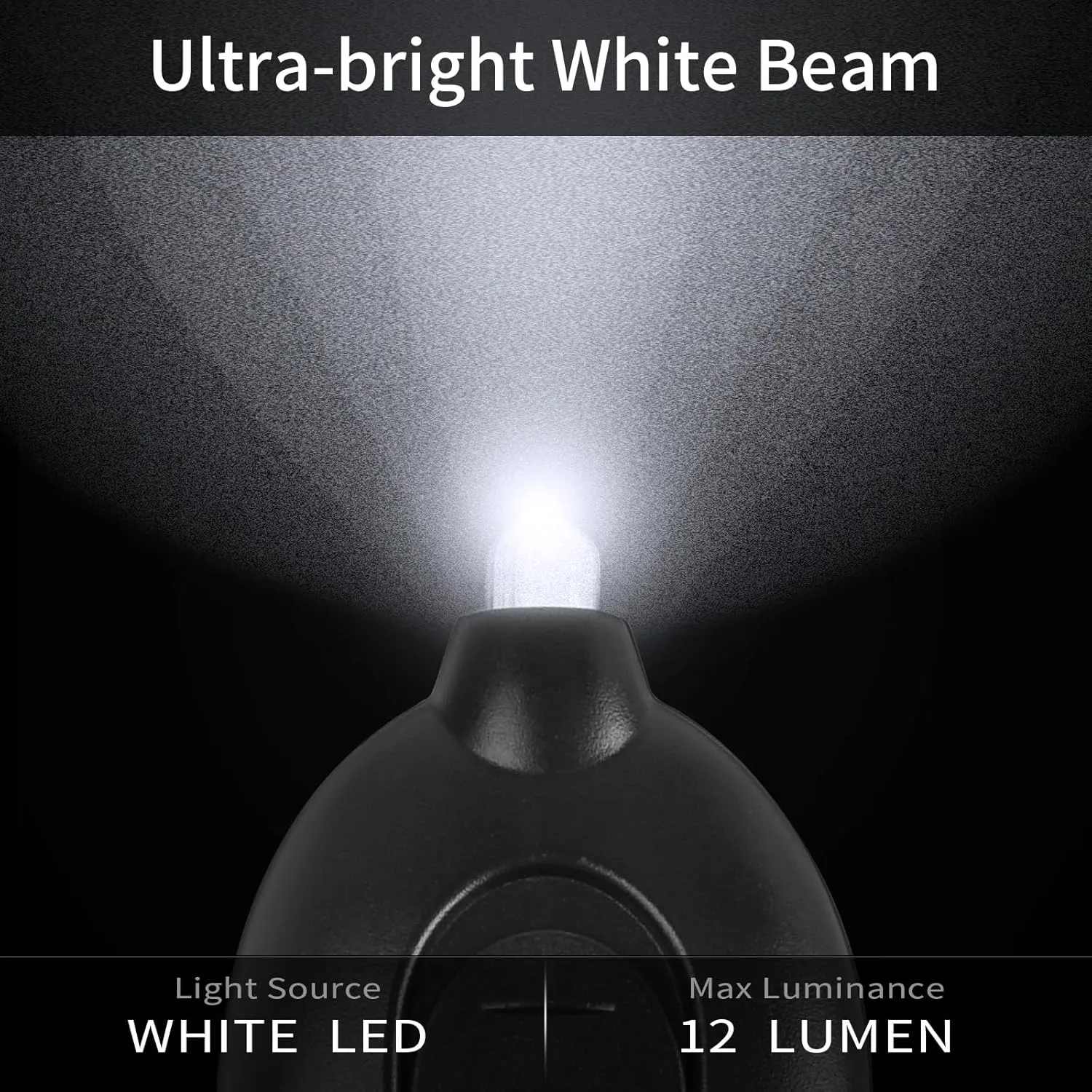 8-Pack, Mini LED Keychain Flashlight, Ultra Bright Battery Powered Key Ring Light, 12 Lumen LED Keychain Light - White Light with Black Shell