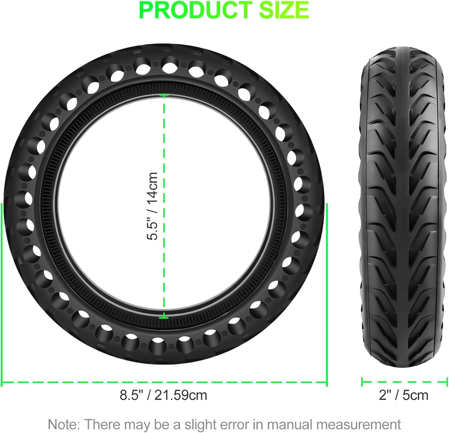 BANGTING 2PCS 8.5x2 inches Solid Tires for Electric Scooter, 8 1/2 x2 Tire for Gotrax GXL V2 / XR/APEX, 50/75-6.1 Tire Replacement for Xiaomi Pro 2 / M365 / 1S and All 8.5'' Scooter Tires