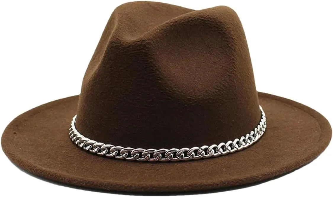 Dcvmvmn Women Winter Fedoras Hats Formal Wedding Jazz Hats Men Panama Church Hat Coffee
