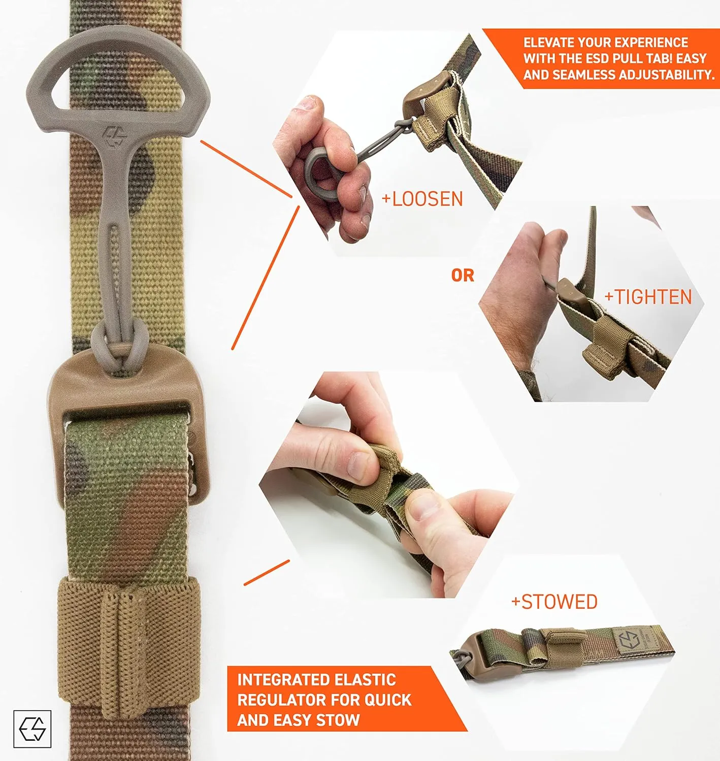 ESD Sling Tactical Rifle Sling | Two-Point | Mil-Spec | Quick Adjust | Lightweight | Integrated Elastic Retention | Trusted by Special Operations | USA Made