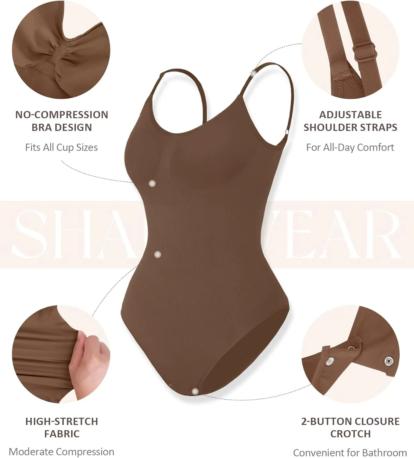 FeelinGirl Shapewear Bodysuit Sculpting Tummy Control Body Shaper for Women Seamless Plus Size Butt Lifting Shaper