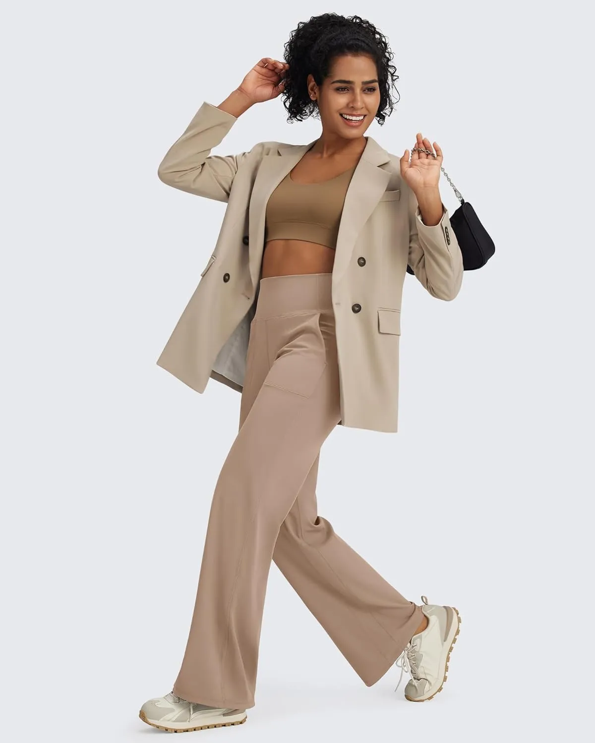 G4Free BareFeel Yoga Pants Women Wide Leg Pants with Pockets High Waisted Dress Pants Comfy Sweatpants 29"/31"/33"