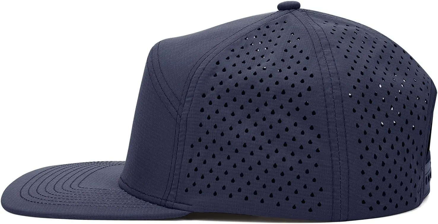 Mens Golf Trucker Hat Outdoor Lightweight Snapback Closure Flat Brim Laser Cut Baseball Cap for Women