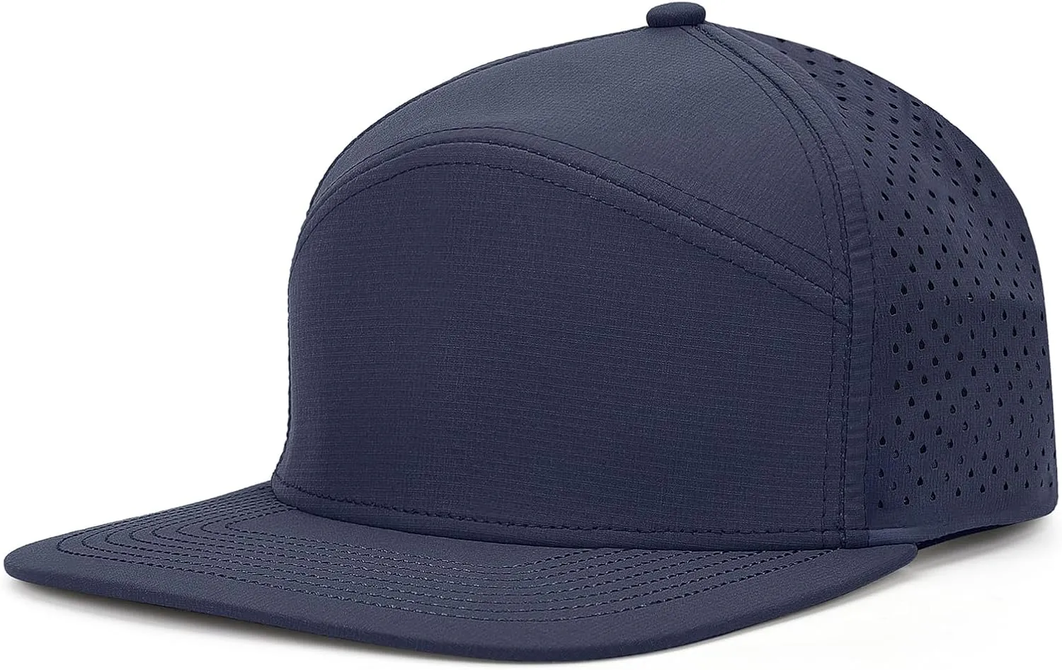 Mens Golf Trucker Hat Outdoor Lightweight Snapback Closure Flat Brim Laser Cut Baseball Cap for Women