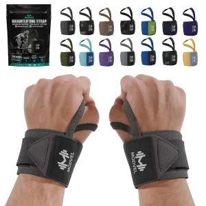 MODVEL Orthopedic Wrist Brace and Wrist Wraps for Weightlifting - Adjustable, Lightweight Support for Carpal Tunnel, Arthritis, Tendinitis, Bodybuilding, Strength Training, and Injury Relief Thick R Dark Gray