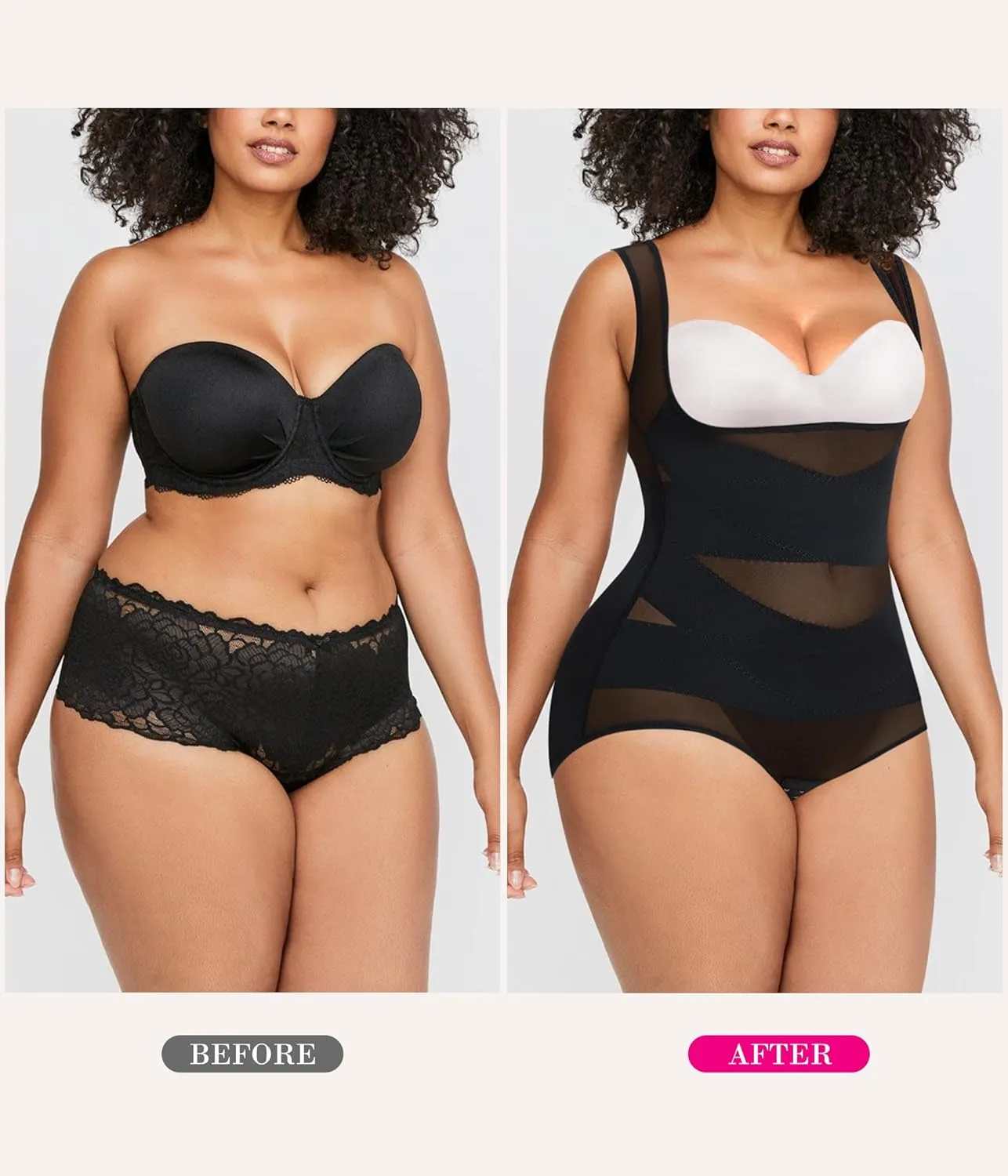 Nebility Plus Size Shapewear Bodysuit for Women Tummy Control Body Shaper Seamless Faja Colombian Waist Trainer Girdle