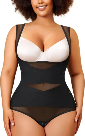 Nebility Plus Size Shapewear Bodysuit for Women Tummy Control Body Shaper Seamless Faja Colombian Waist Trainer Girdle