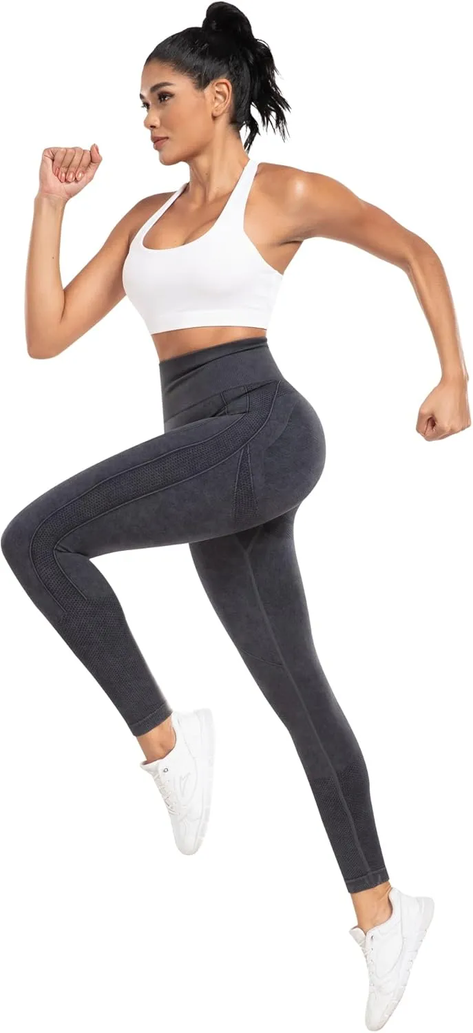 NORMOV Seamless Workout Butt Lifting Leggings - Booty Scrunch Gym Leggings for Women