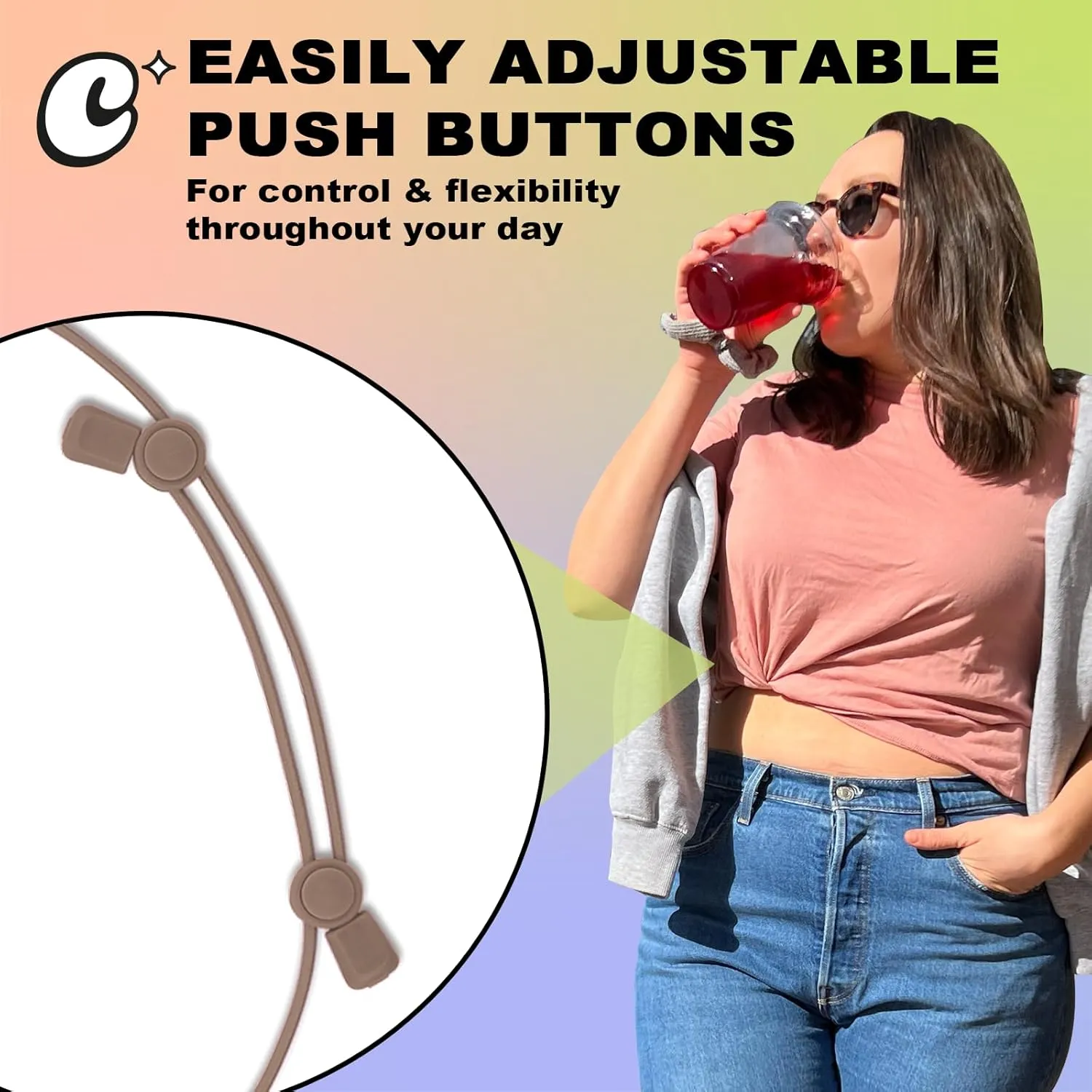 Original Adjustable Crop Tuck Waist Band Tool for Tucking Shirt and Sweater Top Size