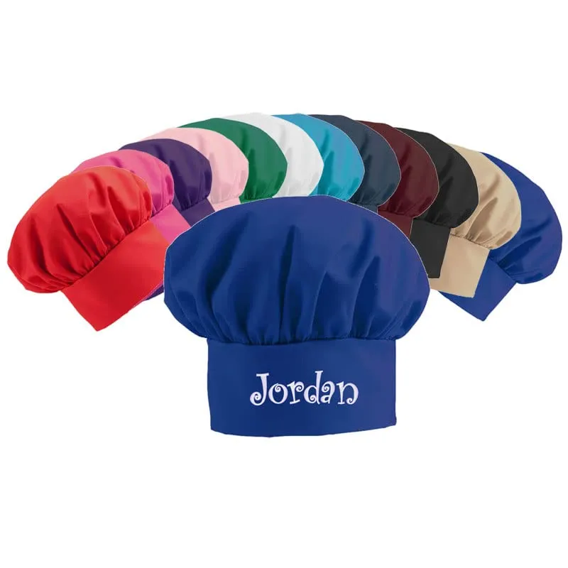 Personalized Embroidered Add A Name Chef Hat - Adults & Kids Sizes - 12 Popular Colors - Great Gift Kelly Green