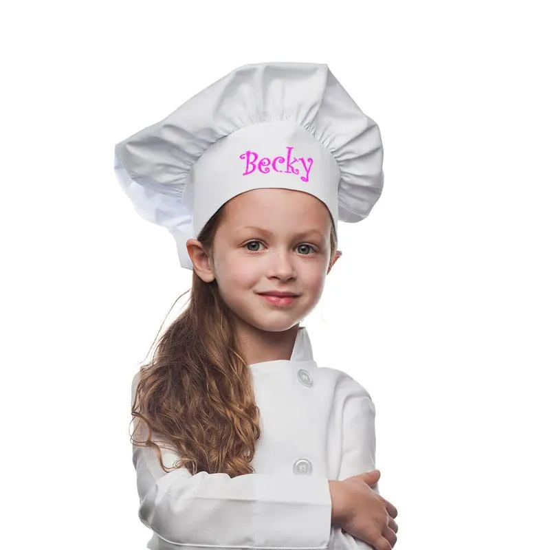 Personalized Embroidered Add A Name Chef Hat - Adults & Kids Sizes - 12 Popular Colors - Great Gift Kelly Green