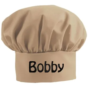 Personalized Embroidered Add A Name Chef Hat - Adults & Kids Sizes - 12 Popular Colors - Great Gift Khaki