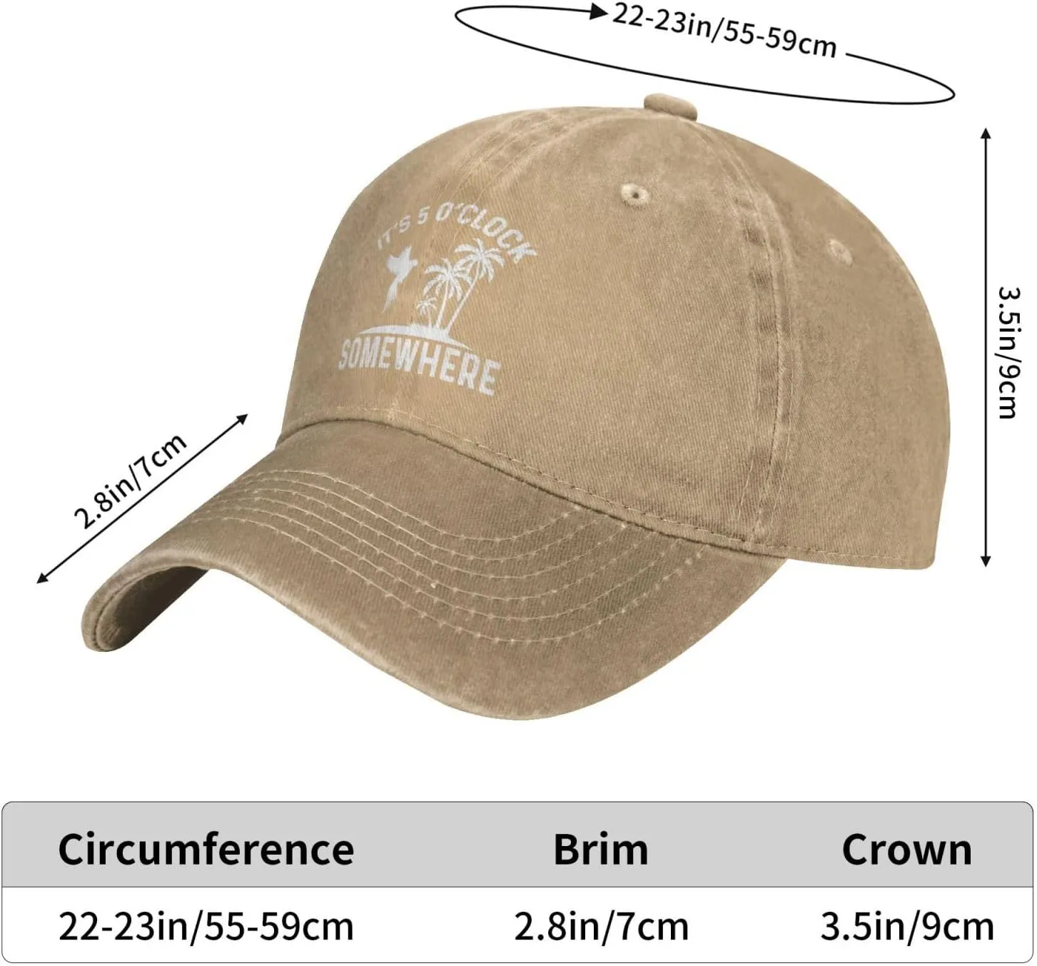 Philysonic 5 Oclock Somewhere Hat It is 5 Oclock Somewhere Hat Women Baseball Hat Cool Hats