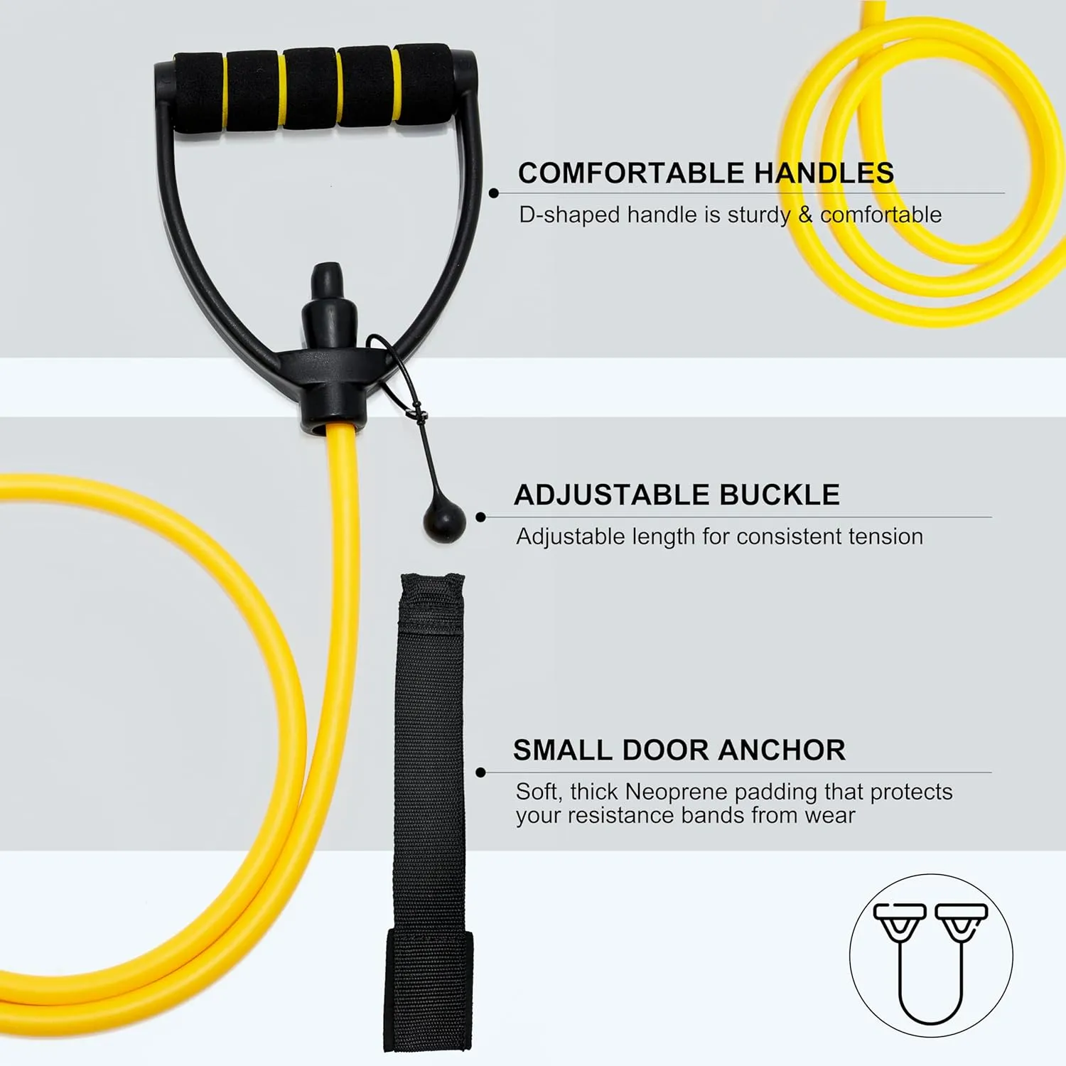 Resistance Bands with Handles, Exercise Resistance Bands, Workout Bands with Door Anchors, Adjustable Length, for Resistance Training, Physical Therapy, Home Workouts