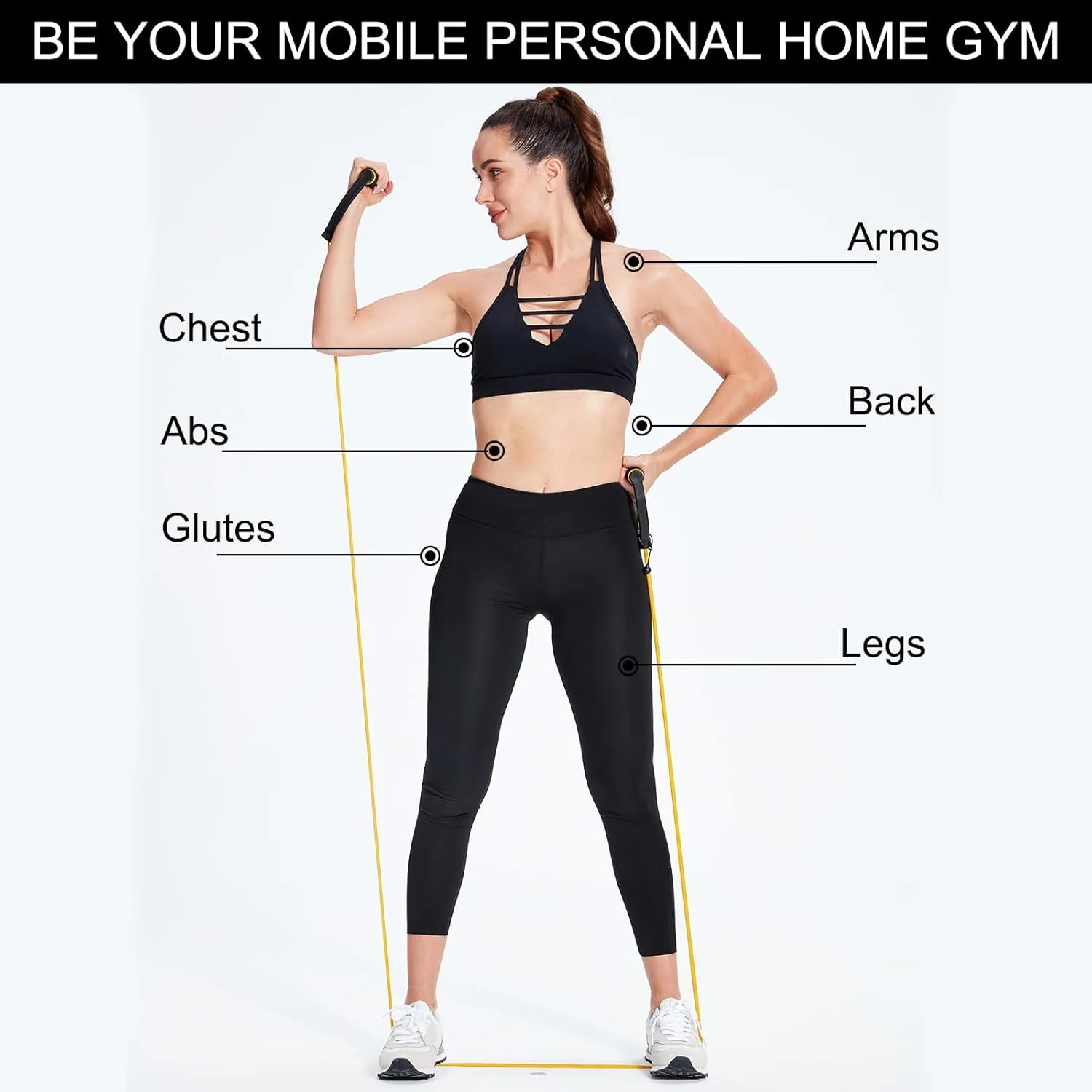 Resistance Bands with Handles, Exercise Resistance Bands, Workout Bands with Door Anchors, Adjustable Length, for Resistance Training, Physical Therapy, Home Workouts