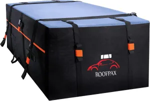 RoofPax Waterproof 19 Cubic Feet Rooftop Cargo Carrier Bag  Heavy Duty Car Roof Storage with Double Zipper & Tie Down Straps  Fits Cars with or Without Roof Rack