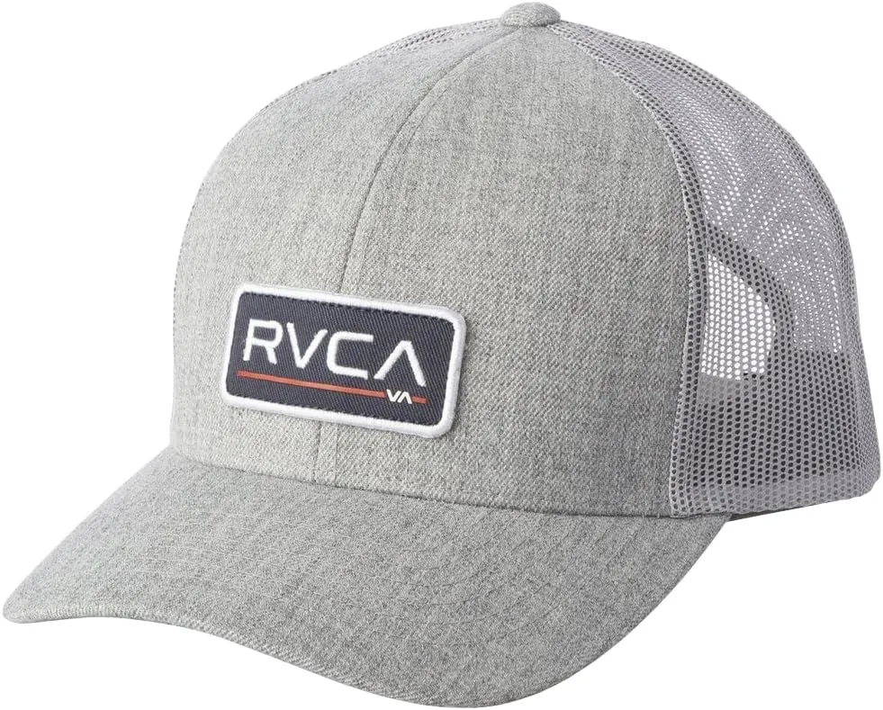 RVCA Men's Curved Brim Trucker Hat, Structured Hat with Curved Bill, Adjustable Snapback Closure