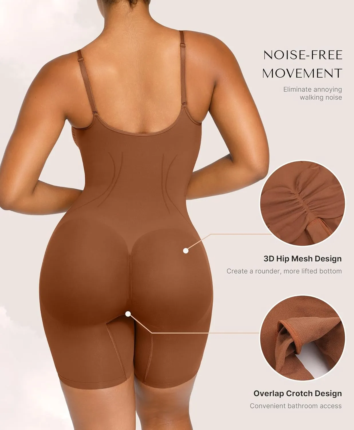 SHAPELLX Shapewear for Women Tummy Control Compression Seamless Body Shaper Slimming Bodysuit Top Thigh Slim Butt Lift