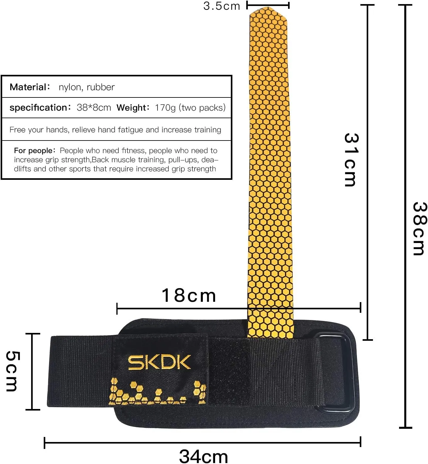 SKDK Cotton Hard Pull Wrist Lifting Straps Grips Band-Deadlift Straps with Neoprene Cushioned Wrist Padded and Anti-Skid Silicone - for Weightlifting, Bodybuilding, Xfit, Strength Training
