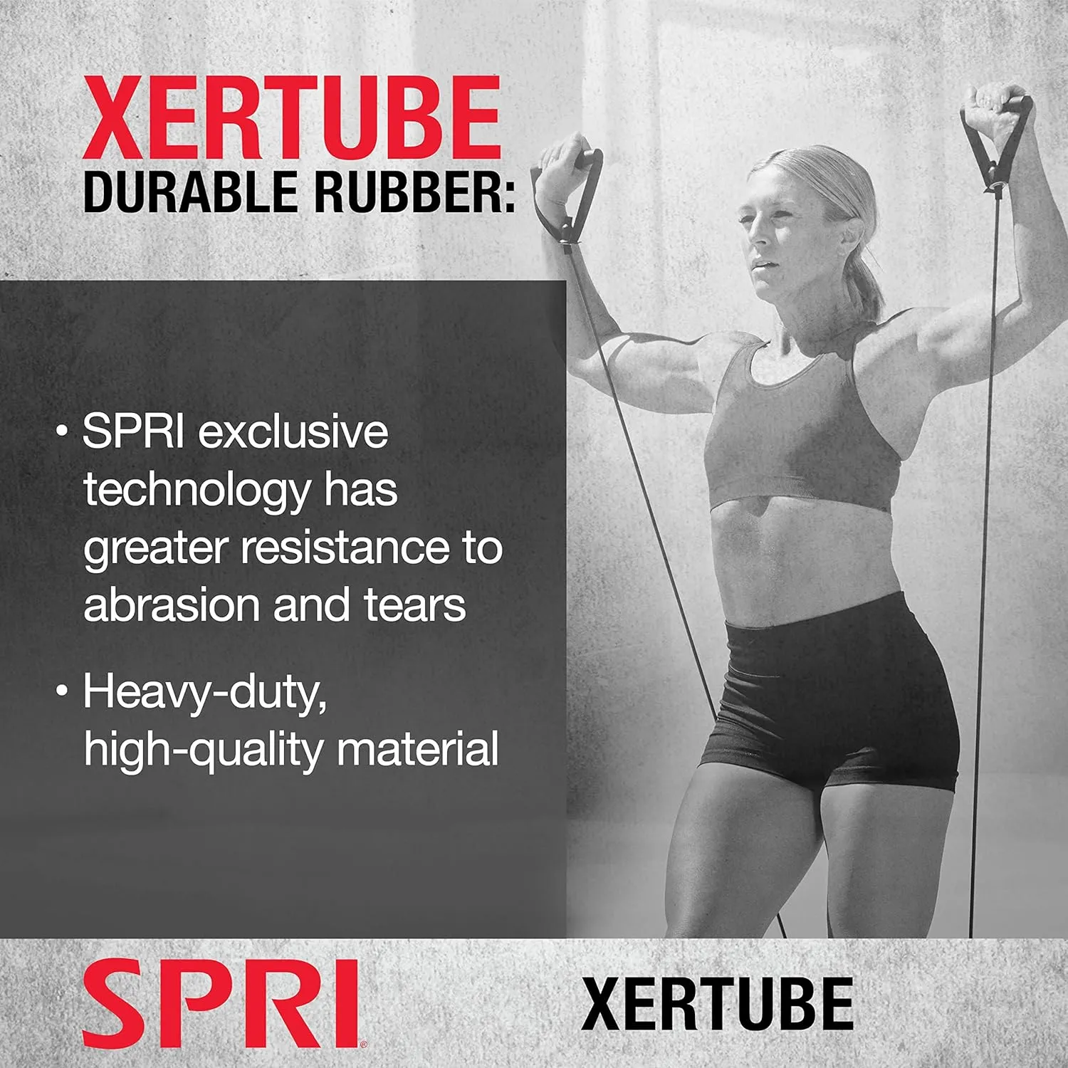SPRI Xertube Resistance Bands with Handles  All Exercise Cords Sold Separately with Home Gym Workout Fitness Door Anchor Attachment Option