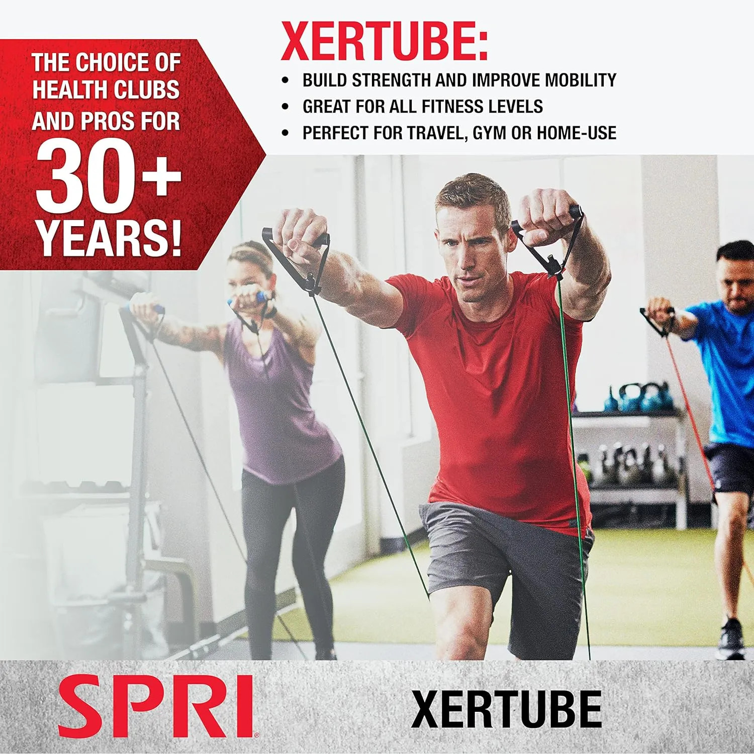 SPRI Xertube Resistance Bands with Handles  All Exercise Cords Sold Separately with Home Gym Workout Fitness Door Anchor Attachment Option