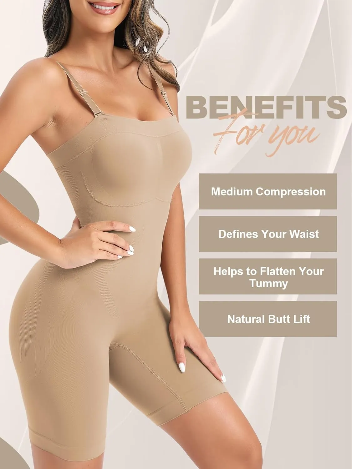Strapless Shapewear Bodysuit Butt Lifter Body Shaper for Women Under Dress Tummy Control full Body Shapewear