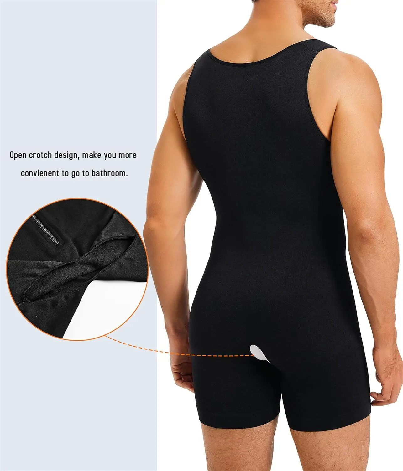 TAILONG Mens Bodysuit Shapewear for Tummy Control Gynecomastia Compression Shirts Full Body Shapewear Fajas Para Hombres