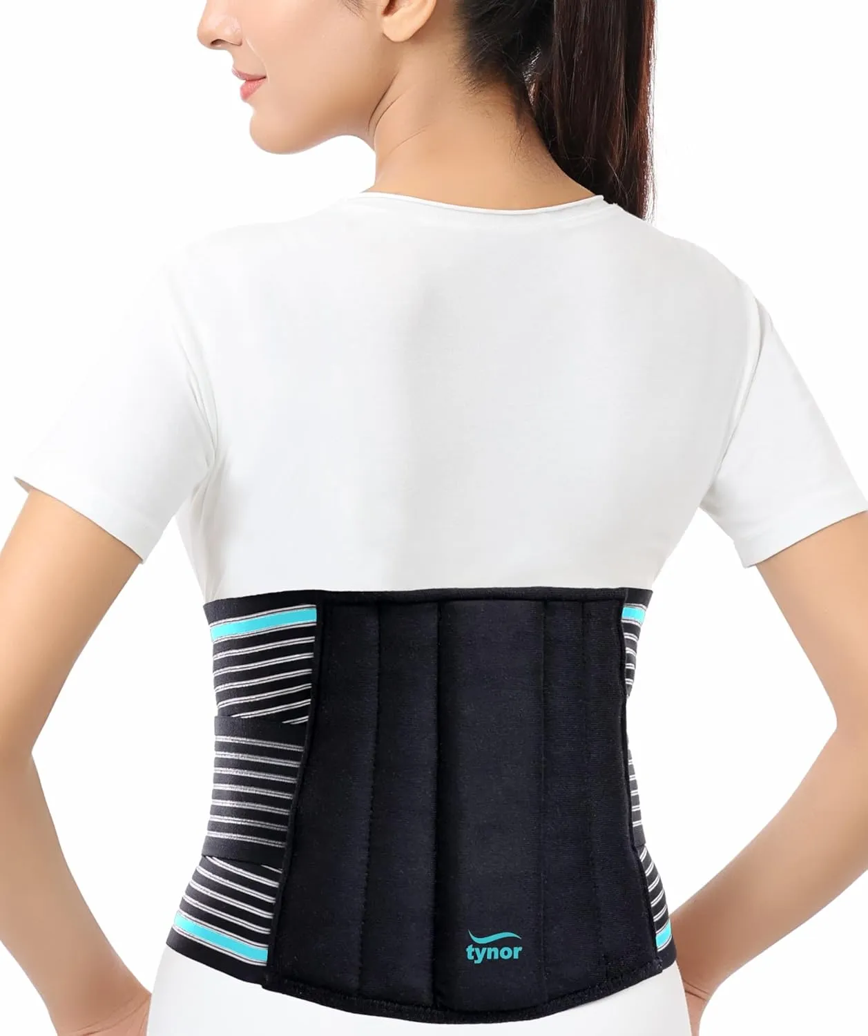 TYNOR Back Support Belt Adjustable Back Brace for Lower Back Pain,Breathable Lumbar Support Belt for Men & Women, Lower Back Brace for Herniated Disc, Sciatica & Heavy Lifting (Medium, Classic Black)