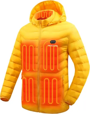 Venustas Unisex Dual-Control Heated Jacket, Water-resistant Heated Coat for Women and Men with Battery Included